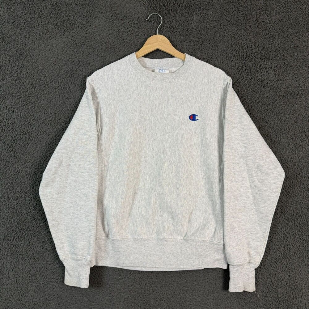 Vtg Champion Reverse Weave Sweatshirt Mens Large Gray Crew Neck Blank Pullover